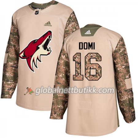 Arizona Coyotes Hockeydrakt Max Domi 16 2017-2018 Camo Veterans Day Practice Adidas Authentic - Herre
